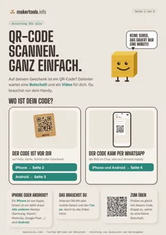 Erste Seite der Comic-Anleitung: QR-Code scannen, ganz einfach
