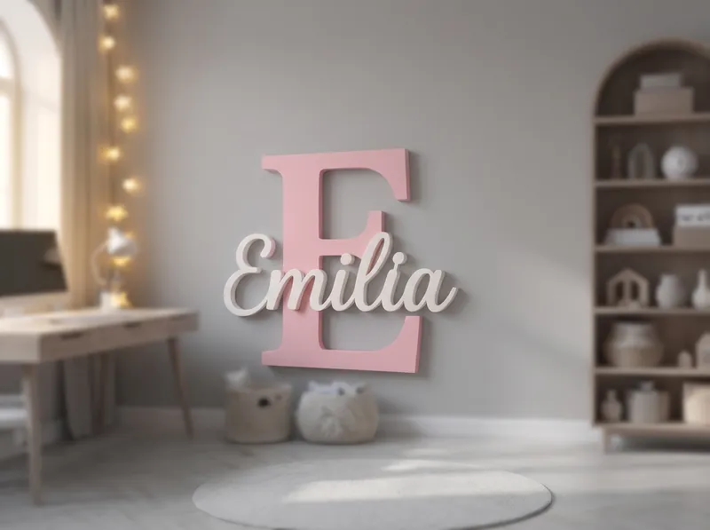 Großer Buchstabe mit eingesetztem Namen in der 3D-Vorschau