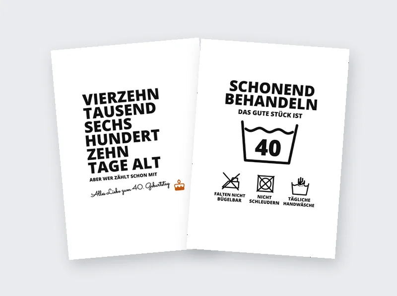 Geburtstagskarte mit dem Text Zehn tausend neun hundert sieben und fünfzig Tage alt, aber wer zählt schon mit, Alles Liebe zum 30. Geburtstag