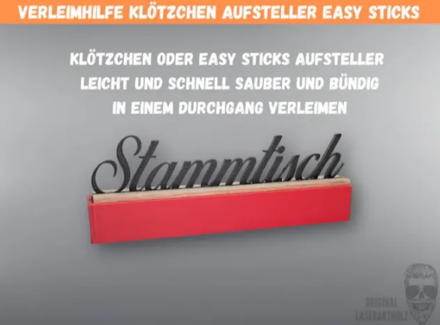 Verleimhilfe für Aufsteller